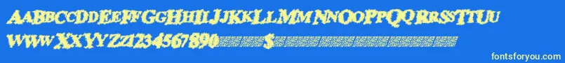 Prisonescape Font – Yellow Fonts on Blue Background