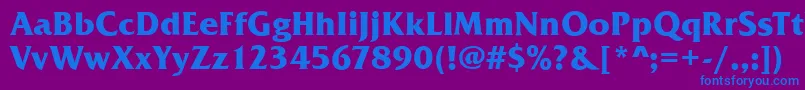 フォントFremontBold – 紫色の背景に青い文字