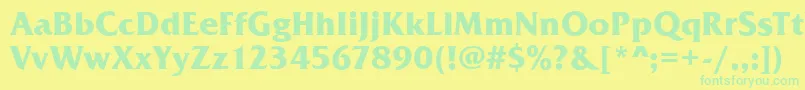 FremontBold-Schriftart – Grüne Schriften auf gelbem Hintergrund