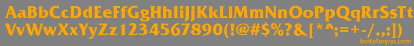 FremontBold-Schriftart – Orangefarbene Schriften auf grauem Hintergrund