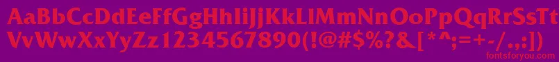 Czcionka FremontBold – czerwone czcionki na fioletowym tle