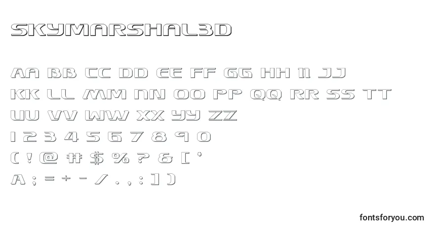 Шрифт Skymarshal3D – алфавит, цифры, специальные символы
