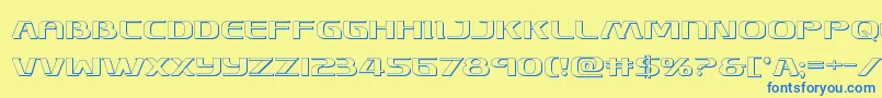 Skymarshal3D Font – Blue Fonts on Yellow Background