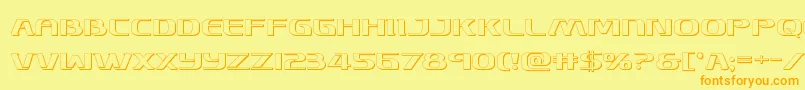 Fonte Skymarshal3D – fontes laranjas em um fundo amarelo