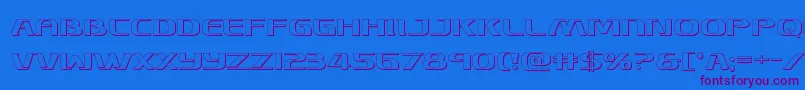 Skymarshal3D Font – Purple Fonts on Blue Background