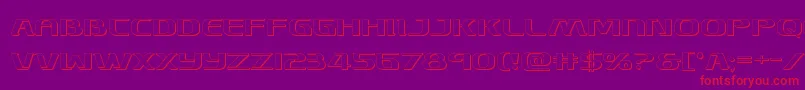 Fonte Skymarshal3D – fontes vermelhas em um fundo violeta