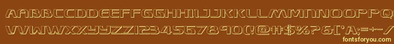 Skymarshal3D-Schriftart – Gelbe Schriften auf braunem Hintergrund
