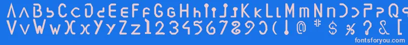 Vegesignes Font – Pink Fonts on Blue Background