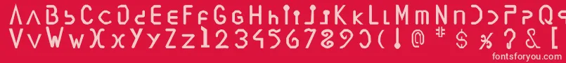 Vegesignes Font – Pink Fonts on Red Background
