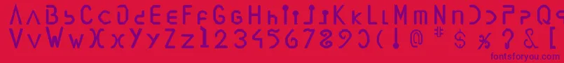 Vegesignes Font – Purple Fonts on Red Background