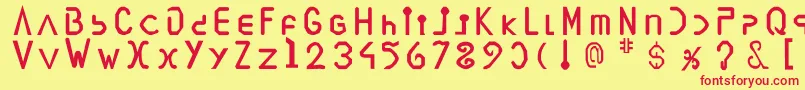 Vegesignes Font – Red Fonts on Yellow Background