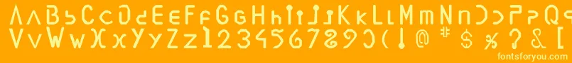 Vegesignes-fontti – keltaiset fontit oranssilla taustalla