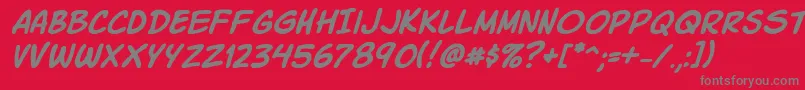 Czcionka KomikaSlickItalic – szare czcionki na czerwonym tle