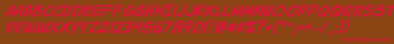 KomikaSlickItalic Font – Red Fonts on Brown Background