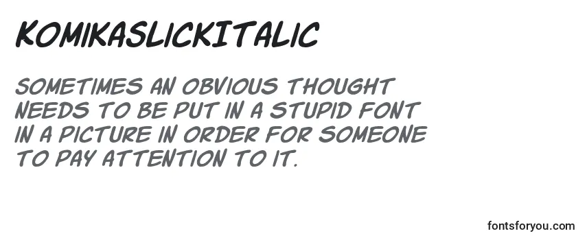 KomikaSlickItalic Font