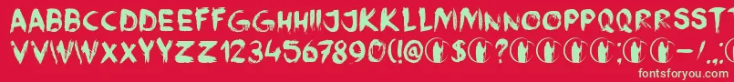 DkFaceYourFearsIi Font – Green Fonts on Red Background