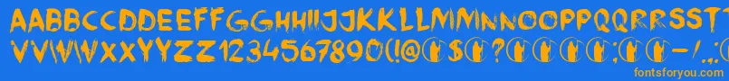 DkFaceYourFearsIi Font – Orange Fonts on Blue Background