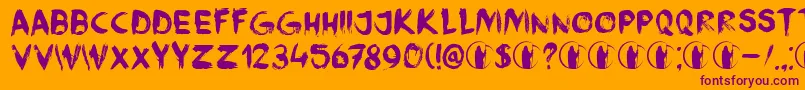 DkFaceYourFearsIi Font – Purple Fonts on Orange Background