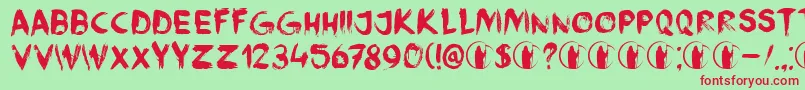 DkFaceYourFearsIi Font – Red Fonts on Green Background