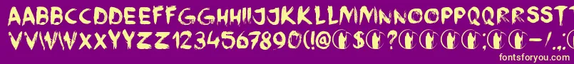 DkFaceYourFearsIi Font – Yellow Fonts on Purple Background