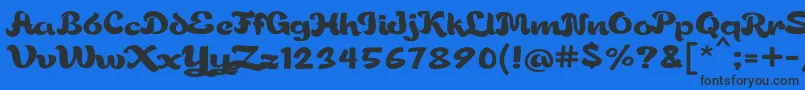 Gorgeousjhen Font – Black Fonts on Blue Background