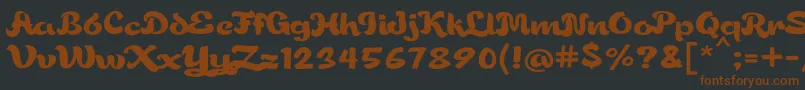 Gorgeousjhen-Schriftart – Braune Schriften auf schwarzem Hintergrund