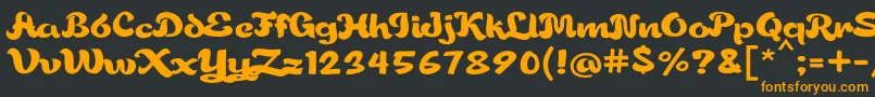 Gorgeousjhen-Schriftart – Orangefarbene Schriften auf schwarzem Hintergrund