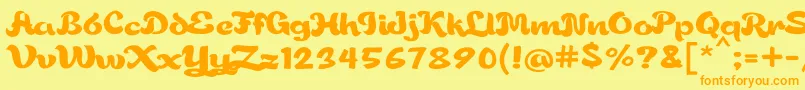 Gorgeousjhen Font – Orange Fonts on Yellow Background