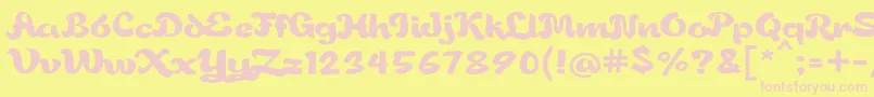 Gorgeousjhen Font – Pink Fonts on Yellow Background