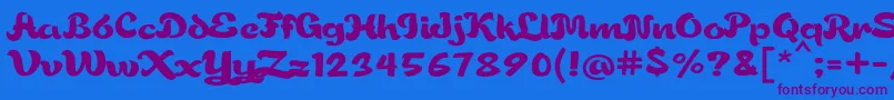 Gorgeousjhen Font – Purple Fonts on Blue Background