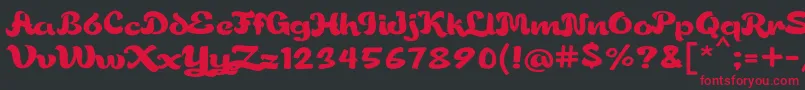 フォントGorgeousjhen – 黒い背景に赤い文字