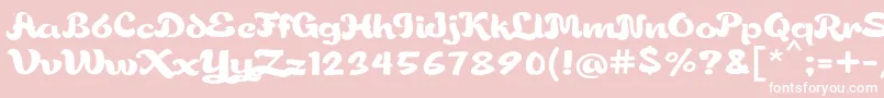 Gorgeousjhen-Schriftart – Weiße Schriften auf rosa Hintergrund