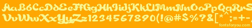 Fonte Gorgeousjhen – fontes amarelas em um fundo laranja