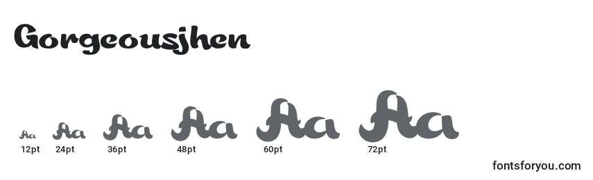 Gorgeousjhen Font Sizes