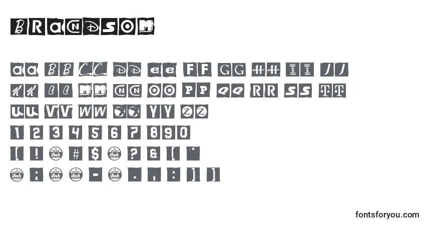 A fonte Brandsom – alfabeto, números, caracteres especiais