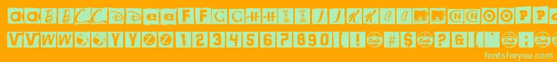 Czcionka Brandsom – zielone czcionki na pomarańczowym tle