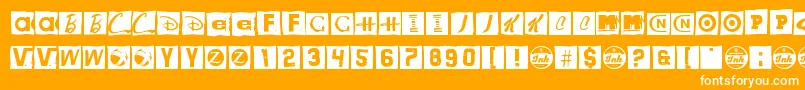 Brandsom-Schriftart – Weiße Schriften auf orangefarbenem Hintergrund