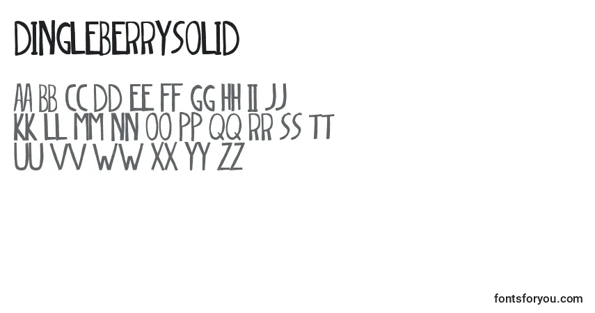 Czcionka DingleberrySolid – alfabet, cyfry, specjalne znaki
