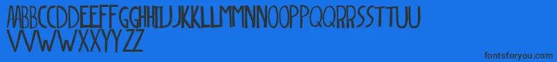 DingleberrySolid-Schriftart – Schwarze Schriften auf blauem Hintergrund
