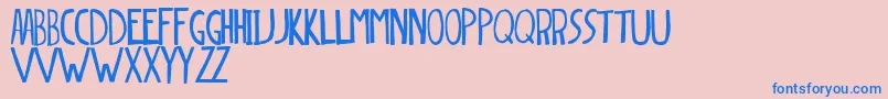 DingleberrySolid-Schriftart – Blaue Schriften auf rosa Hintergrund