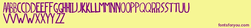 DingleberrySolid Font – Purple Fonts on Yellow Background