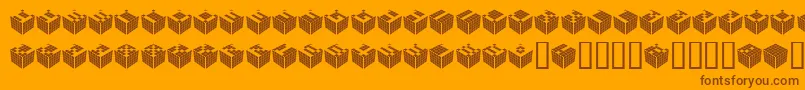 Fonte Cubic – fontes marrons em um fundo laranja