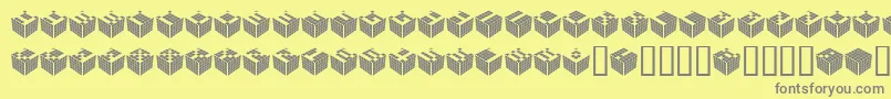 Fonte Cubic – fontes cinzas em um fundo amarelo