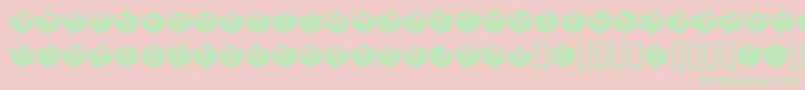 Cubic-Schriftart – Grüne Schriften auf rosa Hintergrund