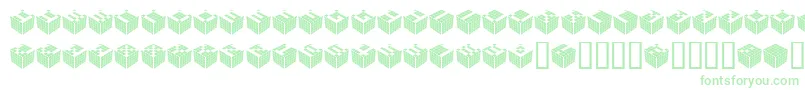 フォントCubic – 白い背景に緑のフォント