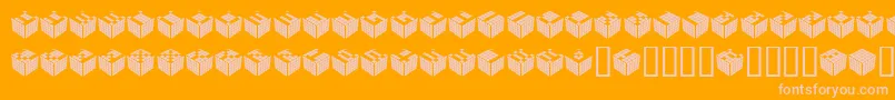 Cubic Font – Pink Fonts on Orange Background