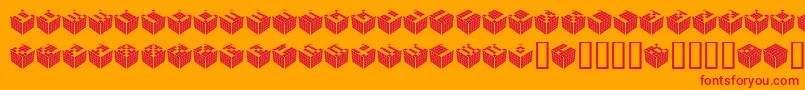 フォントCubic – オレンジの背景に赤い文字