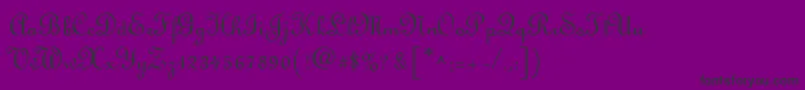 LinusscriptRegular-Schriftart – Schwarze Schriften auf violettem Hintergrund