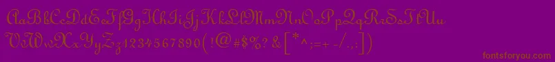 LinusscriptRegular Font – Brown Fonts on Purple Background