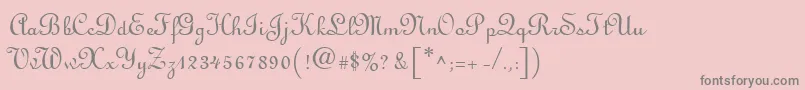 フォントLinusscriptRegular – ピンクの背景に灰色の文字